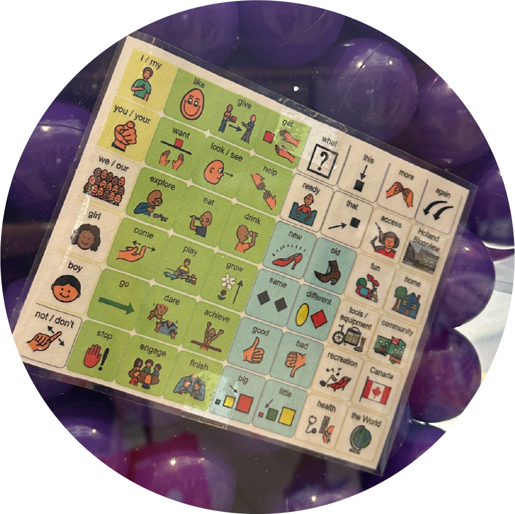 Communication board with different symbols and icons for communication