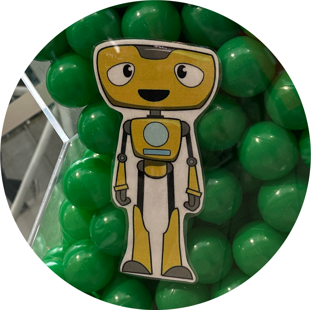 Cut out picture of a robot cartoon character