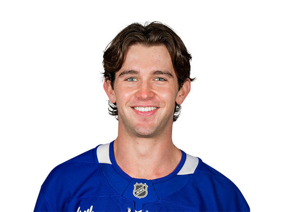Joseph Woll wears his Toronto Maple Leafs hockey jersey